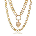 Creative Love Pendant Necklace Double Layer Female Necklace