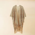 Solid Color Leopard Print Smock Shawl Tassel