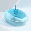 Plastic Anti-sputtering Diamond-shaped Semi-enclosed Cat Litter Box