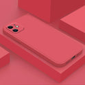 Solid Color Straight Edge TPU Liquid Silicone Phone Case