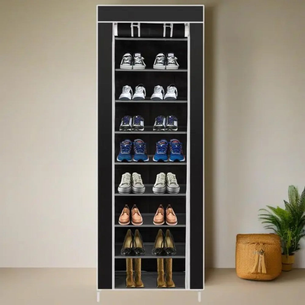 9 Tier Cabinet Storage Shoe Rack Stand Holds 27 Pairs Shoe Organizer Dustproof