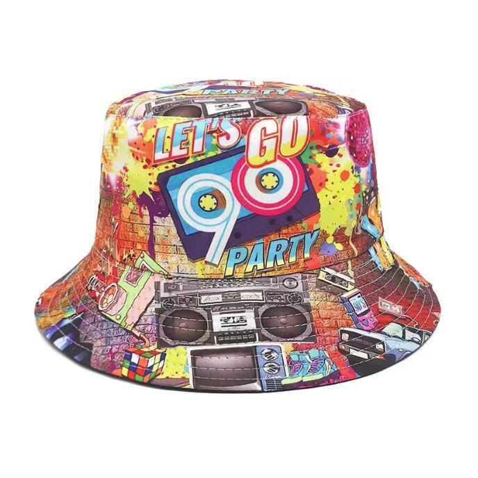 Versatile Geometric Graffiti Retro Fisherman Hat