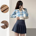 Japanese High Waist Pleated Women's Summer Skirt