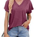 Summer Women's V-neck Loose Short Sleeve T-shirt Top