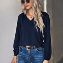 Autumn And Winter New Hot Sale Pure Color Hot Temperament V-neck Long Sleeve Top