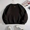 Fashion Velvet Padded Trendy Printed Sports Round Neck Long Sleeve Sweater