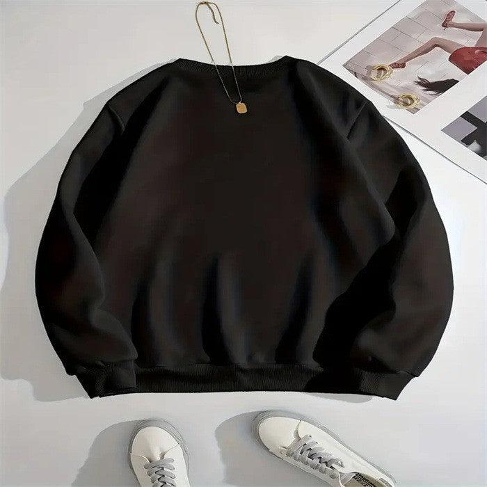 Fashion Velvet Padded Trendy Printed Sports Round Neck Long Sleeve Sweater