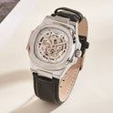 Barrel-shaped Leather Belt Men's Waterproof Mechanical Watch