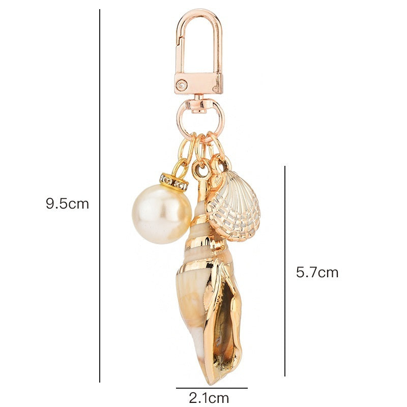 Fashionable New Cartoon Conch Tassel Key Chain