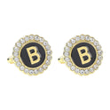 Round Diamond French Cufflinks Men's 26 Letters