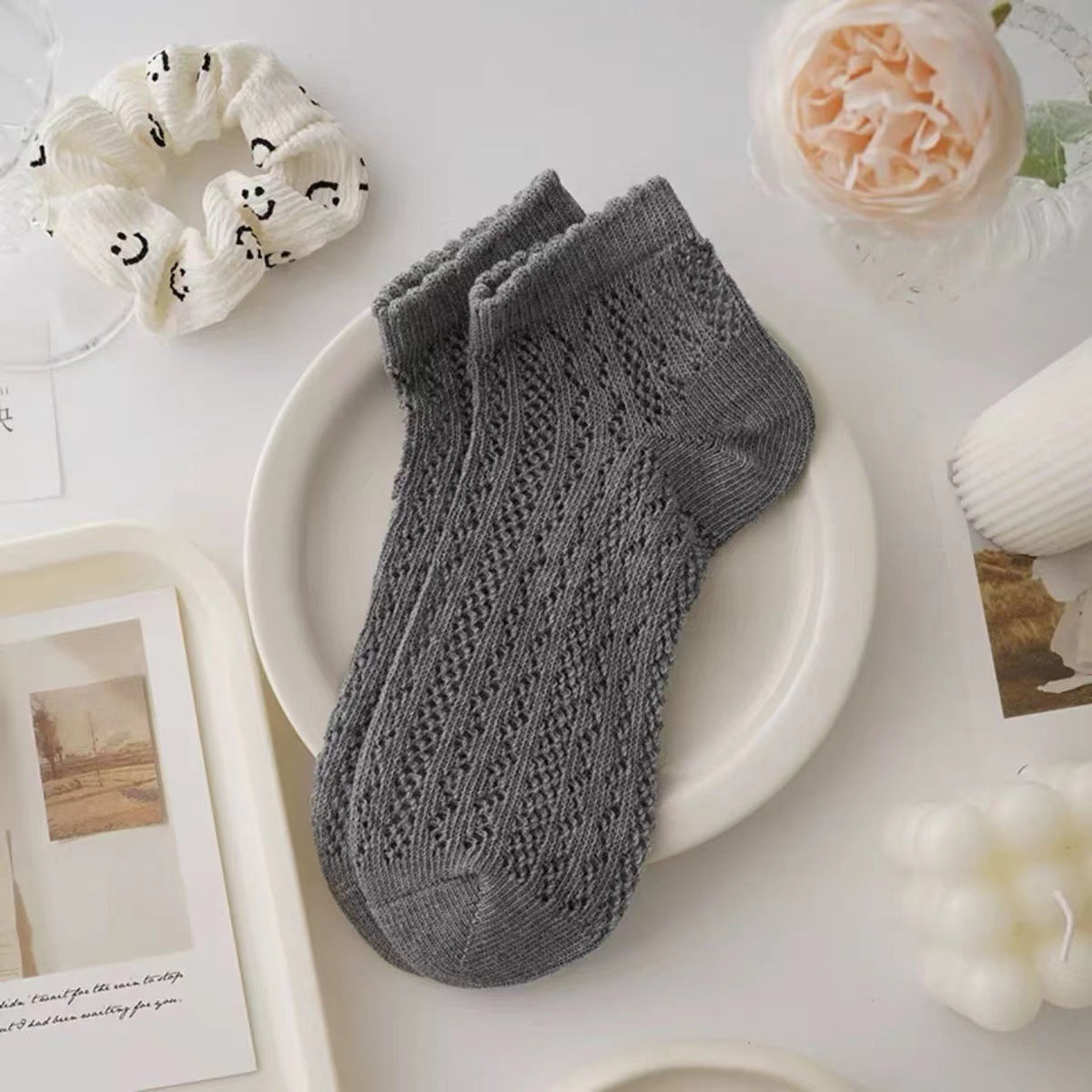 Women's Hollow Mesh Deodorant Antibacterial Breathable Socks