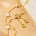 Fashion Double Layer Twin Diamond Diamond Flower Pearl Anklet