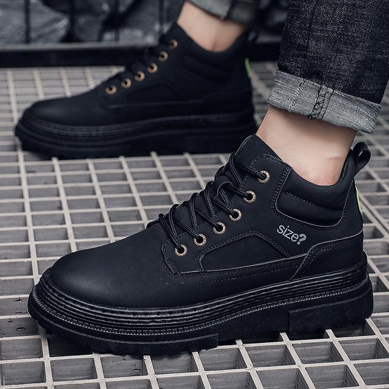 Men's High Top British Style Chimney Boots With Thick Soles