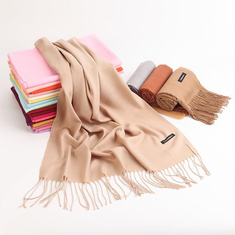 Pure Color Warm Keeping Scarf All-match Cashmere Shawl