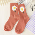 Women's Long Letter Simplicity Feather Yarn Socks