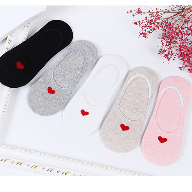 Fashion Women's Love Invisible Shallow Cotton Socks