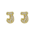 18K Brass Balloon Bubble Zircon Small Size Stud Earrings