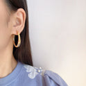 Classic Commuter Metal Large Hoop Earrings