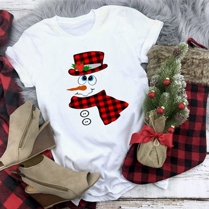 Women's Christmas Movie Print Crew Neck T-shirt