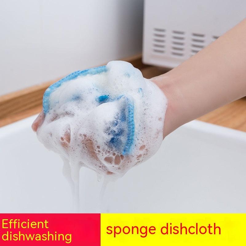 Dish-washing Sponge Kitchen Cleaning Decontamination Double-sided Magic Cloth