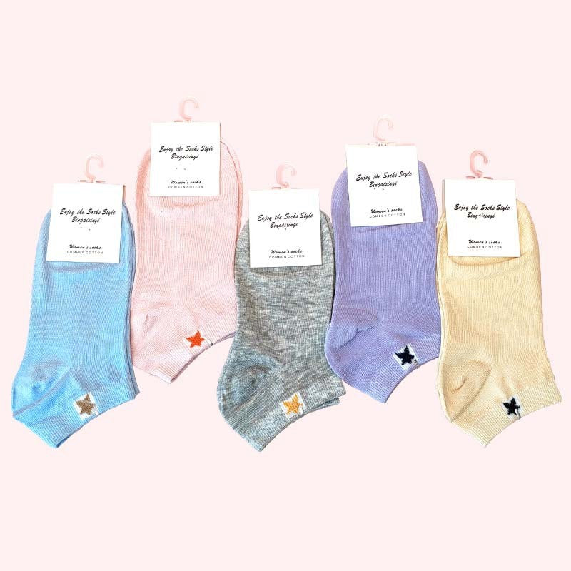 Pure Colored Cotton Women's Low-cut Liners Socks Candy Color Short Socks Japanese Style