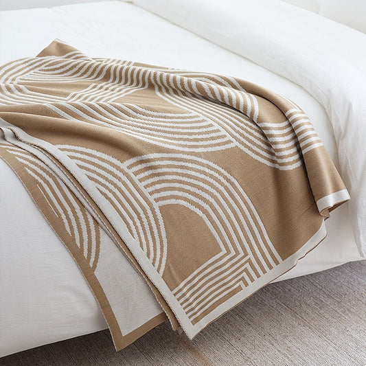 Nordic INS Geometric Simple And Light Luxury Style Knitted Blanket