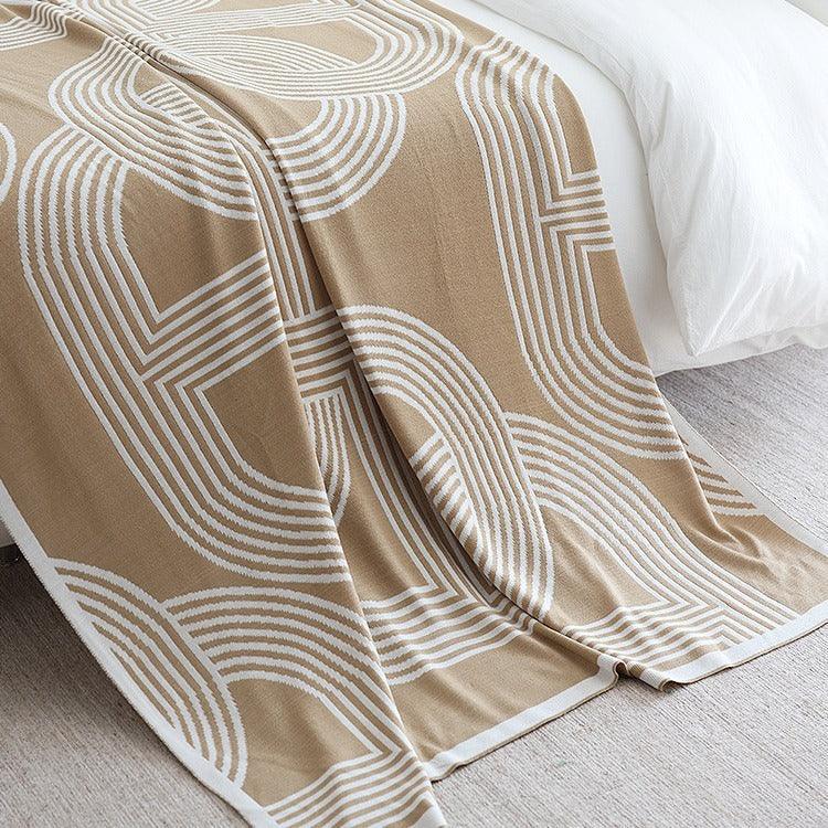 Nordic INS Geometric Simple And Light Luxury Style Knitted Blanket