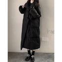 Down Cotton-padded Coat Dark Loose Lovers Three-quarter Length Women