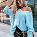 New Loose V-neck Off-shoulder Knitwear Casual