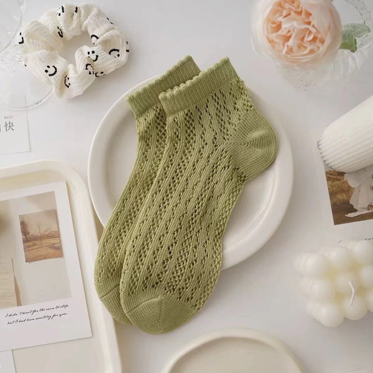 Women's Hollow Mesh Deodorant Antibacterial Breathable Socks