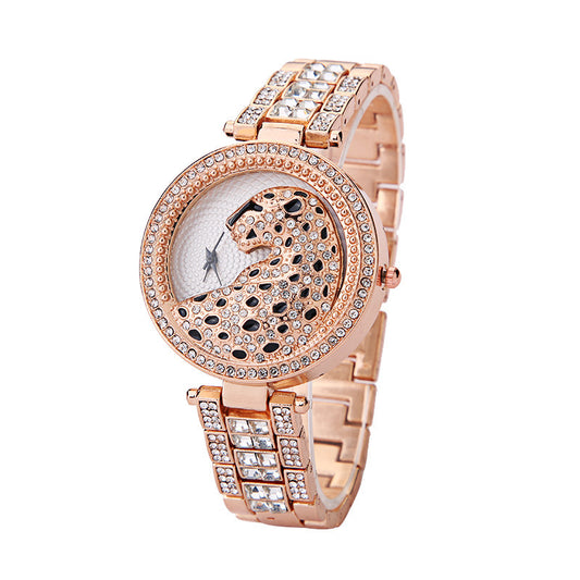 Women's Three-dimensional Diamond Leopard-print Watch