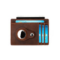 Crazy Horse Leather Card Holder Leather Positioning Tracker Protective Case