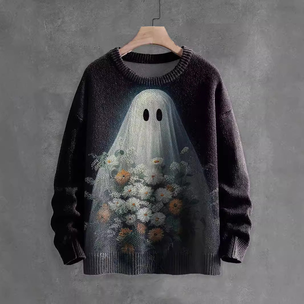 Halloween Ghost Pattern Horror Printed Sweater