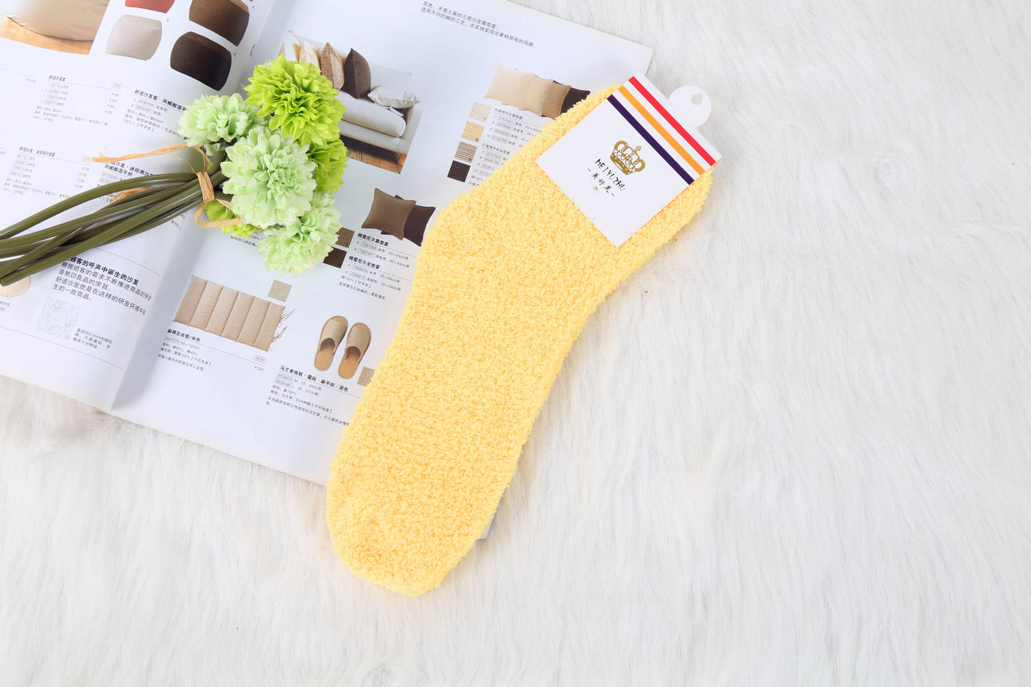 Solid Color Thick Warmth Floor Socks