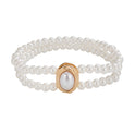 Vintage Elastic Double-layer Pearl Anklet Banquet