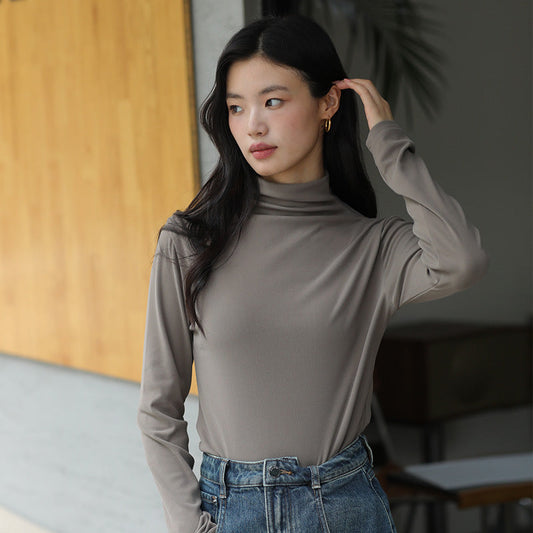 Women's Outer Casual Top Simple Mid-collar Sweater Inner Wear