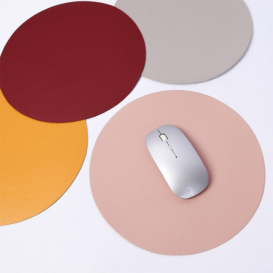 Solid Color Double Sided Round Mouse Pad Office Game Anti-Slip