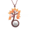 Natural Crystal Round Woven Tree Of Life Pendant Hand Woven Fashion