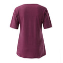 Solid Color V-neck Short-sleeved T-shirt Top Women's Clothing