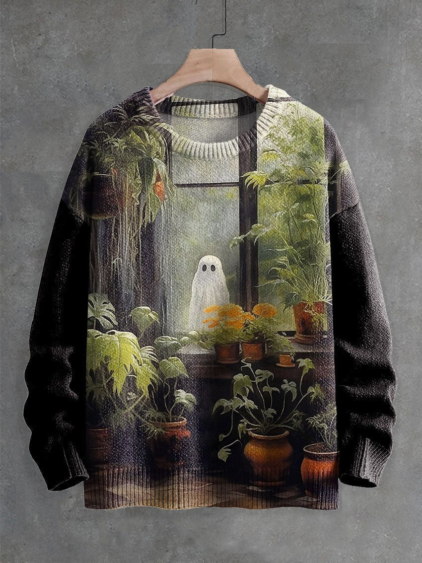 Halloween Ghost Pattern Horror Printed Sweater