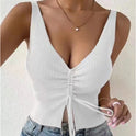 Summer Fashion Drawstring American Hot Girl All-matching Drawstring Vest Top