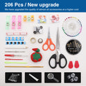 206Pcs Portable Sewing Kit Home Travel Case Needles Thread Scissors Set Box