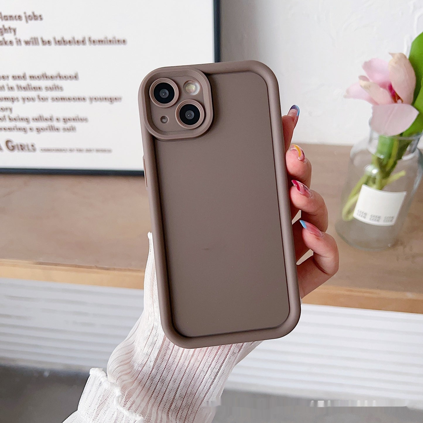 Simple Solid Color Casual Frosted Phone Case