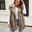 European And American Ladies Imitation Fur Suit Collar Vest