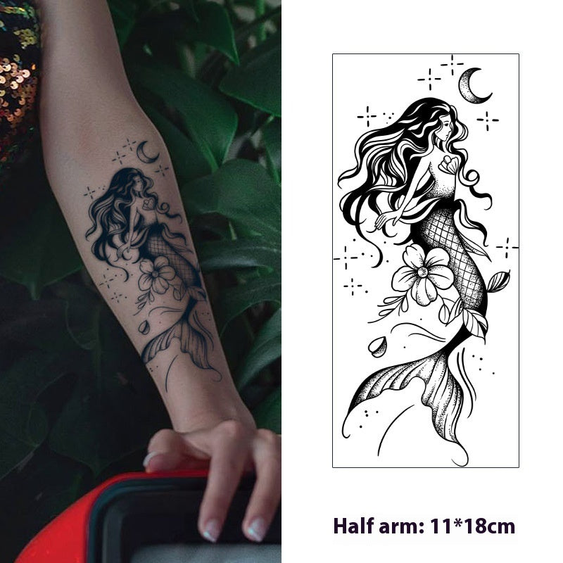 Half Sleeve Herbal Tattoo Sticker Juice Cute Cartoon Character Lasting Non-reflective