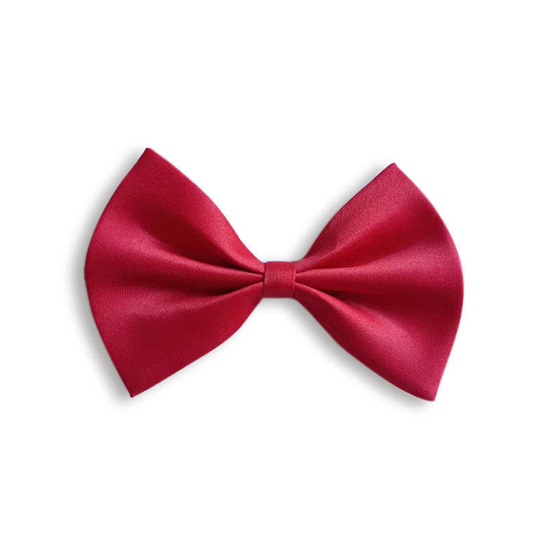 Simple Solid Color Bow Pet Collar