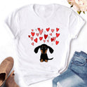 Casual Women's Dog Love Print Short Sleeve T-shirt