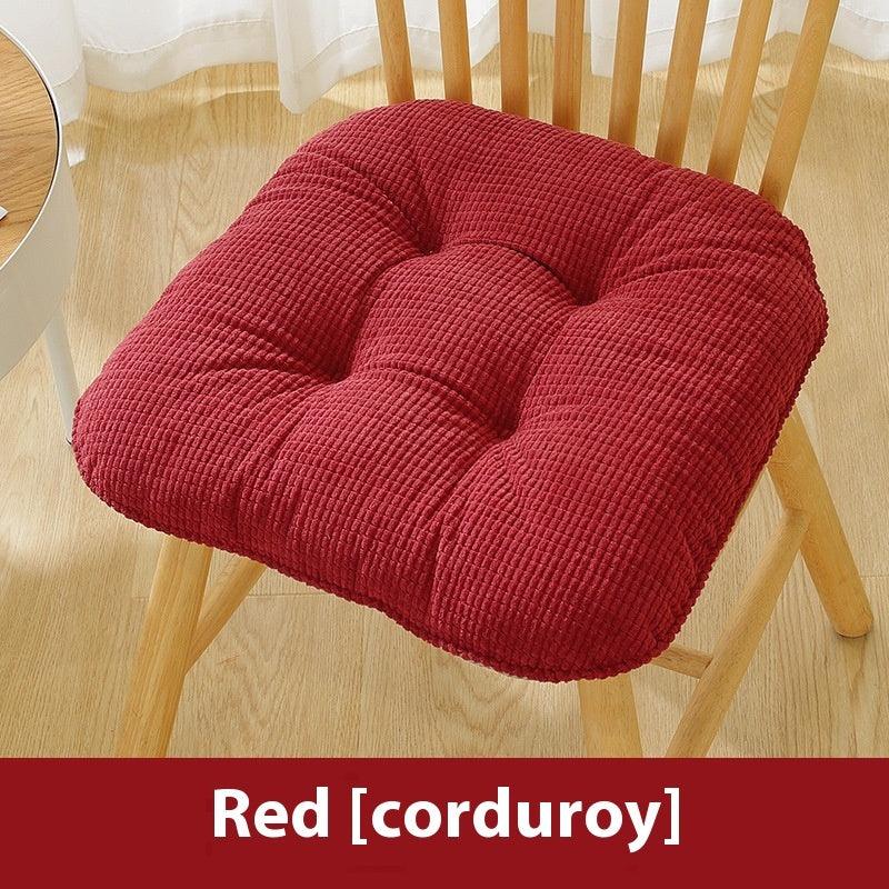 Cotton And Linen Chair Cushion Thickened Non-slip Corduroy Pearl