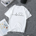 Women's T-shirt Women's Short Sleeve Summer New Korean Style Love ECG Top Bottoming Shirt