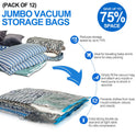 12 X STRONG VACUUM STORAGE SPACE SAVER SAVING VACUM VACCUM LARGE ORGANISER BAGS